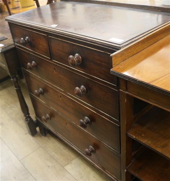 A Regency mahogany chest of drawers, on bracket feet, W.90cm